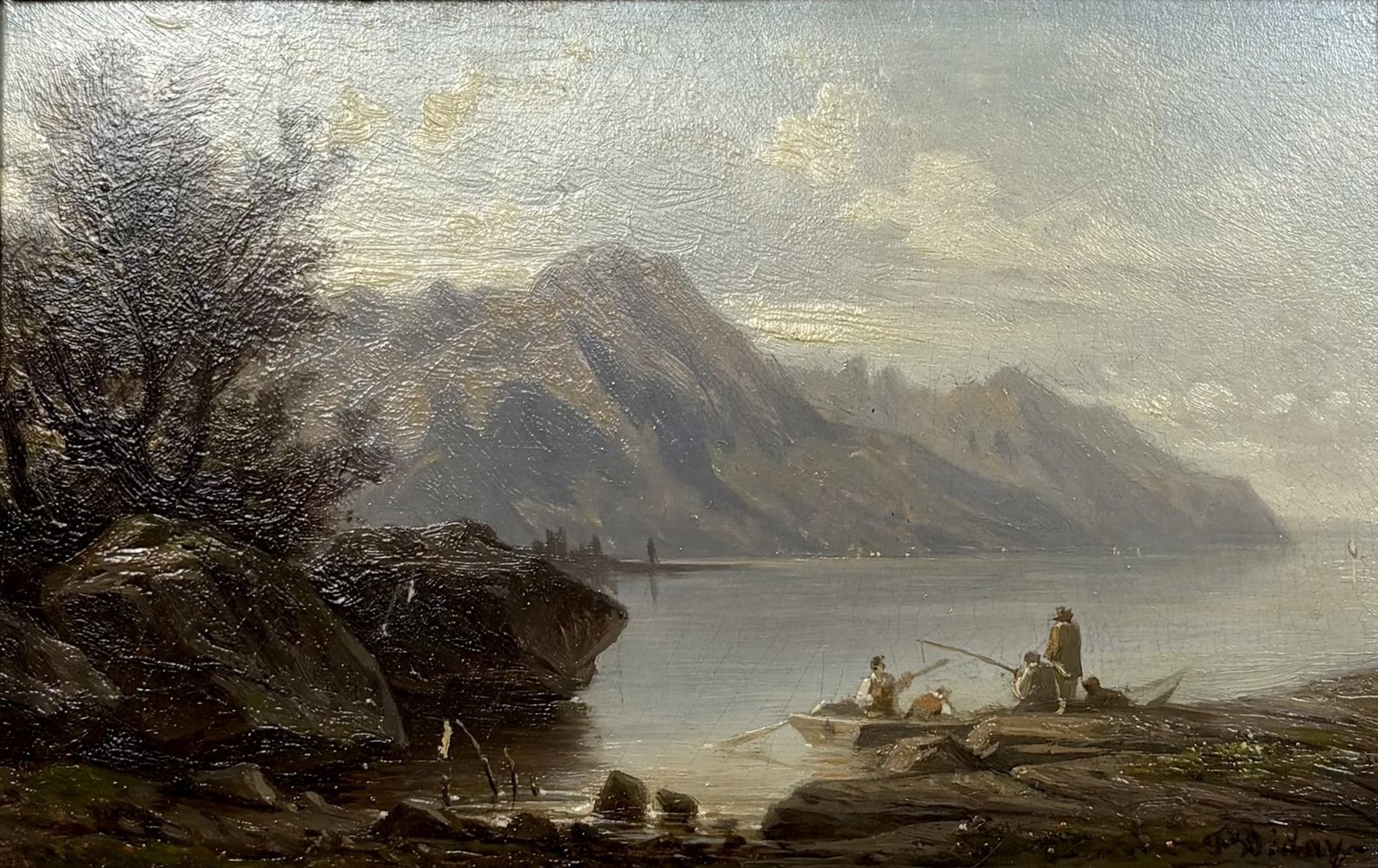 Rochers au bord du lac près de Chillon le matin