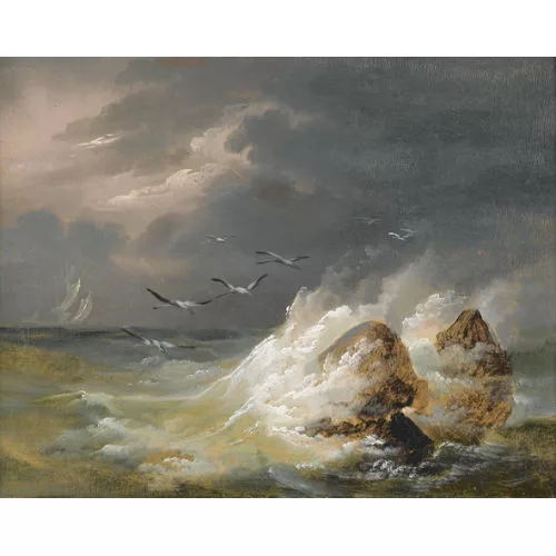 François Diday — Stürmische Küstenpartie.