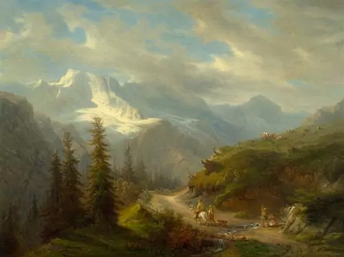 FRANÇOIS DIDAY — Blick von Mürren gegen die Ebenefluh. 1867. — Koller Auktionen