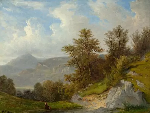 DIDAY, FRANCOIS — Landscape near Meiringen. — Koller Auktionen