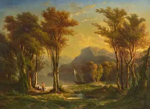 FRANÇOIS DIDAY — Paysage alpestre au lac. 1852. — Koller Auktionen