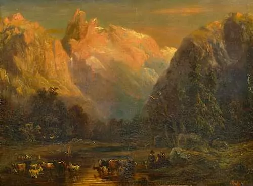 FRANÇOIS DIDAY — Viehherde bei der Tränke. — Koller Auktionen