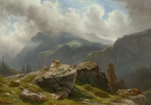 DIDAY, FRANCOIS — Entrée de la vallée de Melchtal à Engstellen Alp. 1865. — Koller Auktionen