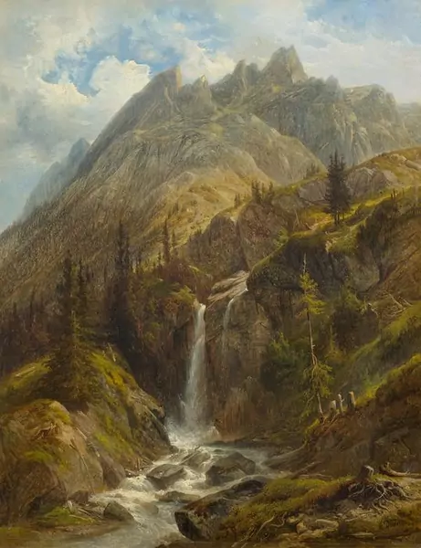 DIDAY, FRANCOIS — Rosenlaui Glacier Gorge with the Engelhörner in the background. — Koller Auktionen