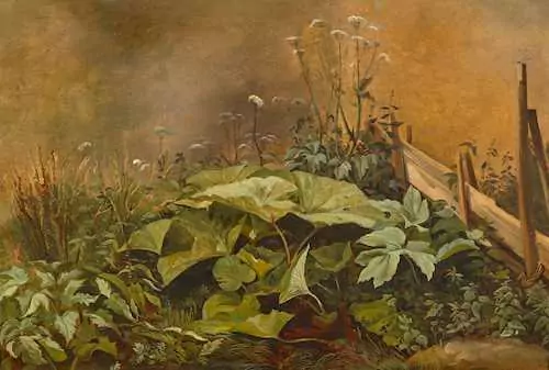 FRANÇOIS DIDAY — Huflattichstaude und Gräser vor einem Bretterzaun. — Koller Auktionen