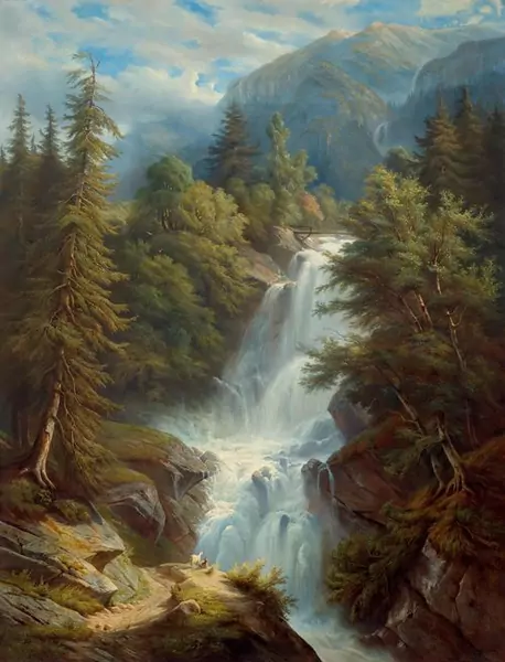 FRANÇOIS DIDAY — The Giessbach at Lake Brienz. — Koller Auktionen