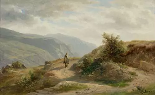 FRANÇOIS DIDAY — Gebirgslandschaft mit Reiter. — Koller Auktionen