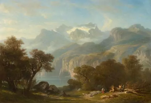 DIDAY, FRANCOIS — Lake Lucerne, with view over the Engelberger Rotstock. 1861. — Koller Auktionen