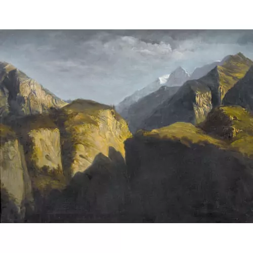 Berglandschaft im Mondlicht