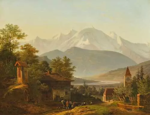 FRANÇOIS DIDAY — Le Mont-Blanc et l'Arve vus de Sallanches. — Koller Auktionen