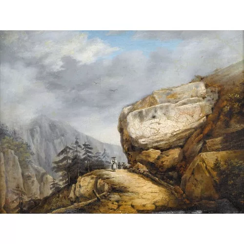 François Diday — "Savoyardische Gebirgs-Landschaft".
