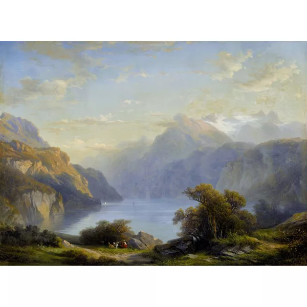 François Diday — Der Vierwaldstättersee mit Blick auf den Uri Rotstock.