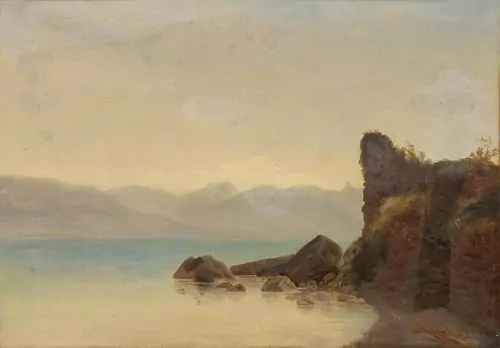 FRANÇOIS DIDAY — Felsige Uferpartie am Lac Léman. — Koller Auktionen