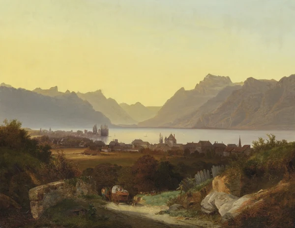 François Diday — Vue du Lac Léman depuis Vevey
