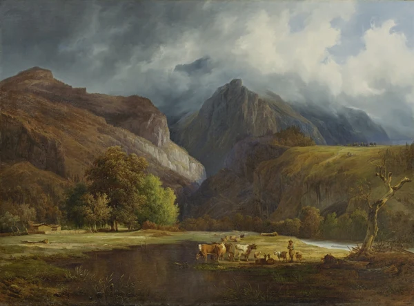 François Diday — Scène des hautes Alpes, 1835