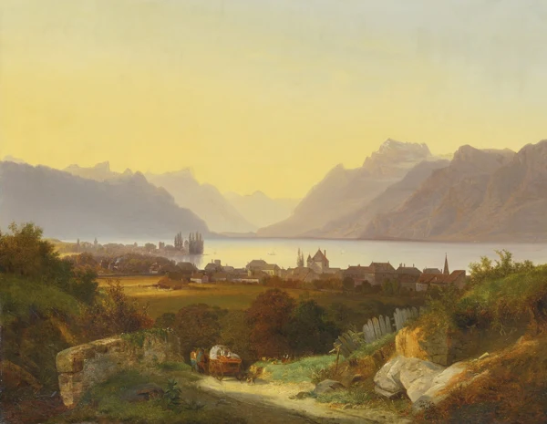 François Diday — Vue du Lac Léman depuis Vevey