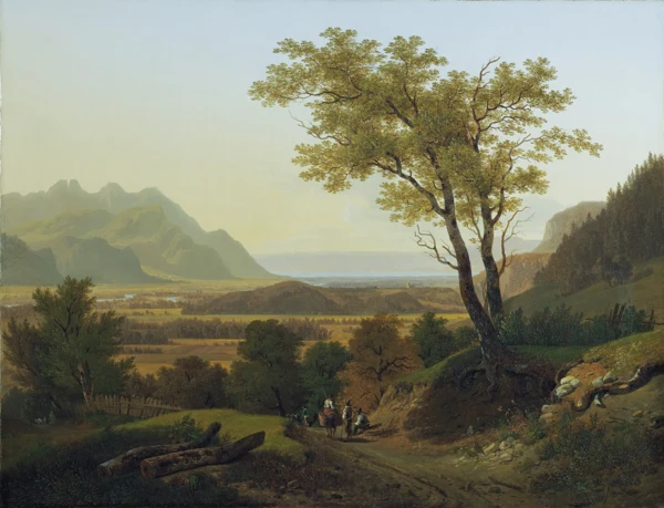 François Diday — RHONE-EBENE MIT GENFERSEERHONE LOWLANDS WITH LAKE GENEVA