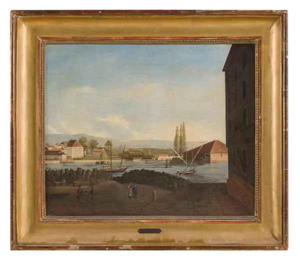 Le quai des bergues vu de la Fusterie à Genève