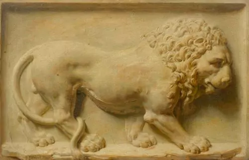 FRANÇOIS FERRIÈRE — Trompe-l'oeil: Relief eines Löwen. — Koller Auktionen