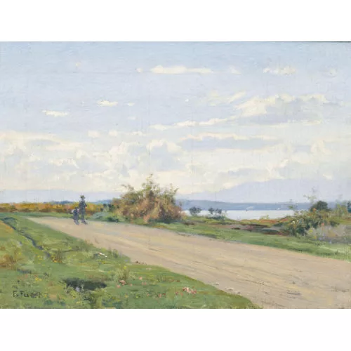 François Furet — Weite Landstrasse mit Staffage.