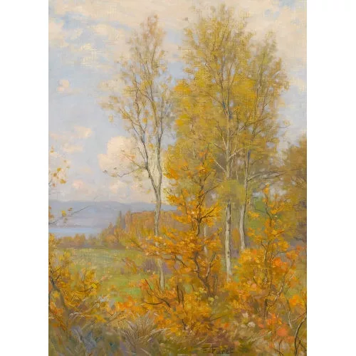 François Furet — Herbstliche Uferpartie.