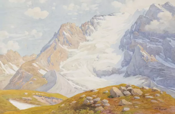 François FURET (1842-1919), 'Paysage de Glacier', aquarelle — DognyAuction