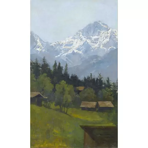 Sommerliche Alp mit Blick auf die Jungfrau