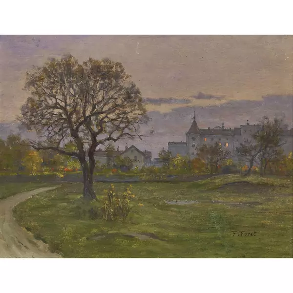 Abendliche Landschaft am Stadtrand