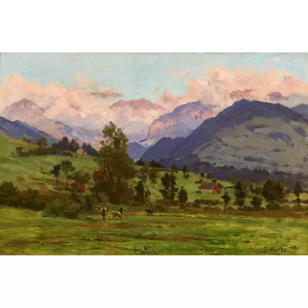 Berglandschaft im Abendrot