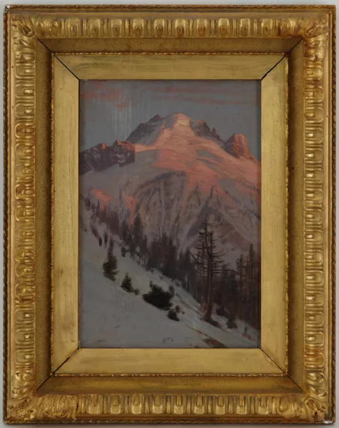 François Gos — François Gos (1880-1975), \Sommet enneigé au lever