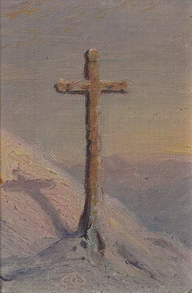 François GOS (1880-1975), 'Croix à la montagne', huile — DognyAuction