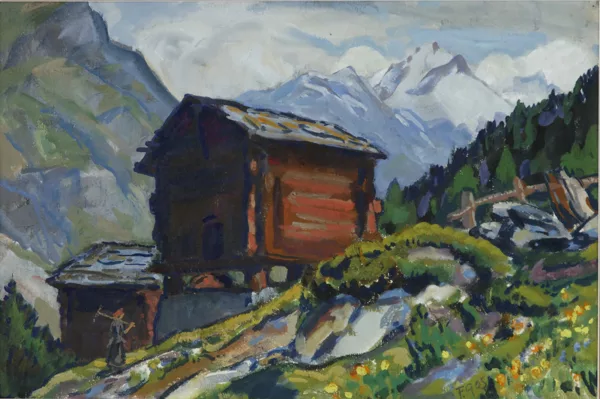 François Gos — François Gos (1880-1975), \\Mazots, paysage\\,