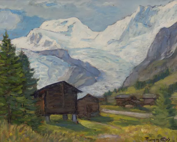 François GOS (1880-1975), "Saas Fe", huile — DognyAuction