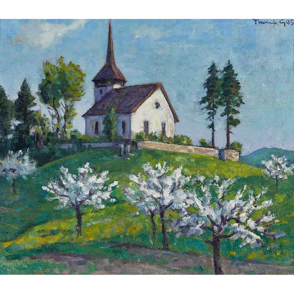 Frühlingslandschaft mit Kapelle