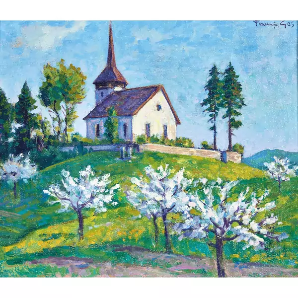 Frühlingslandschaft mit Kapelle