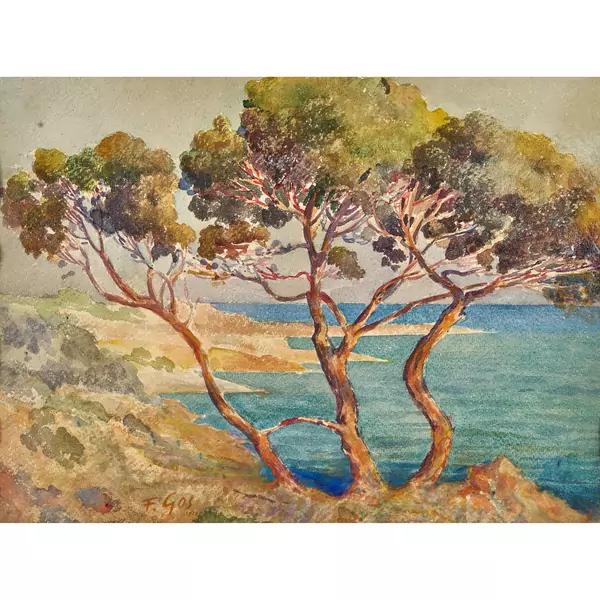Küstenlandschaft mit Pinie