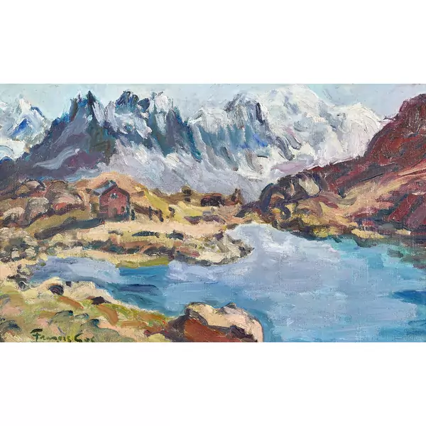 Bergsee mit Hütte