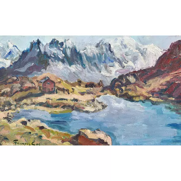 Bergsee mit Hütte