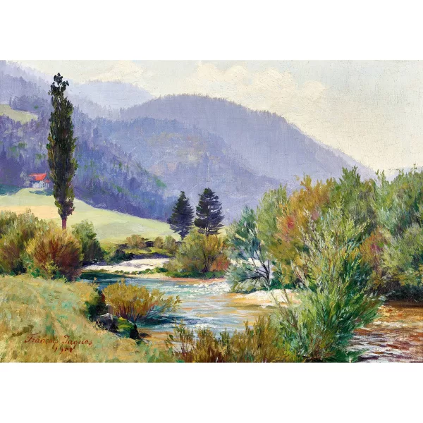 François Jaques — Sonnige Flusslandschaft.