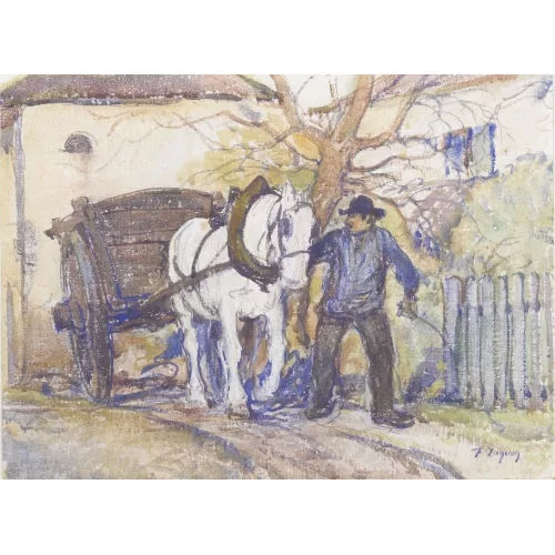 François Jaques — Bauer mit Fuhrwerk.