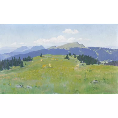 François Jaques — Weidende Kühe auf einer jurassischen Alp.