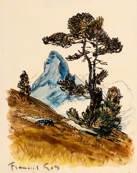 François-Marc-Eugène Gos — Berglandschaft mit Matterhorn