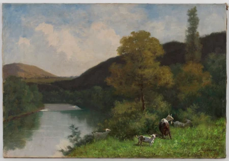 Paysage avec chèvres