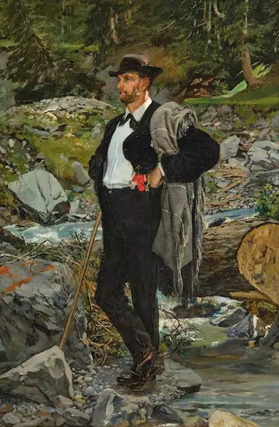FRANK BUCHSER — Man by a stream. 1881. — Koller Auktionen