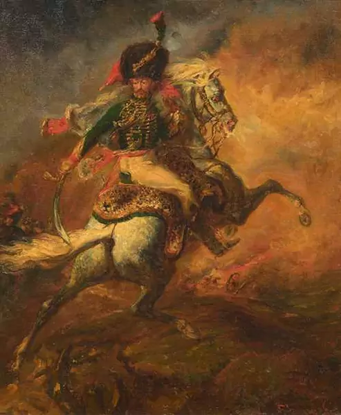 FRANK BUCHSER — Officer on the attack. 1852. — Koller Auktionen