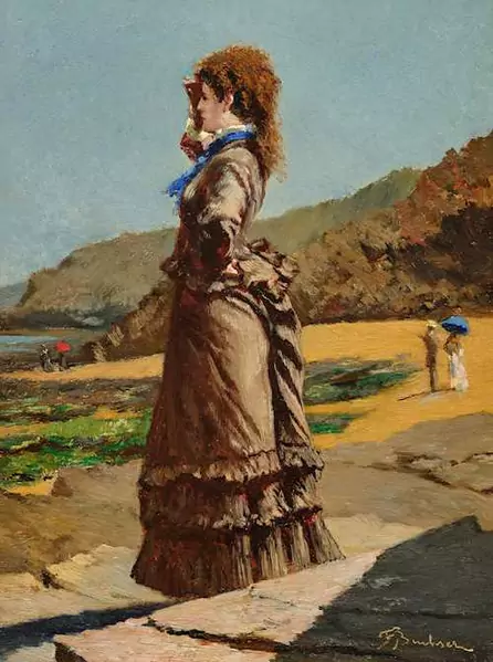 FRANK BUCHSER — Lady on the beach. 1876. — Koller Auktionen