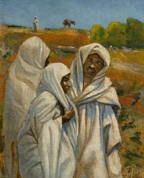 FRANK BUCHSER — Drei junge Beduinen. 1880. — Koller Auktionen