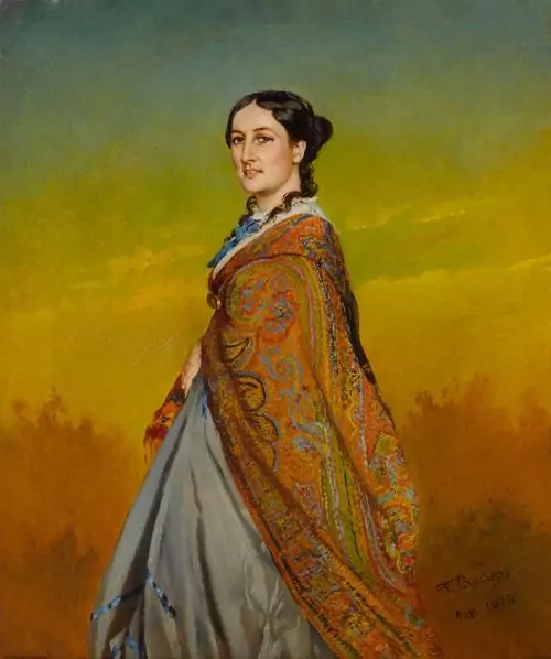 FRANK BUCHSER — Bildnis einer amerikanischen Farmersfrau. 1868. — Koller Auktionen