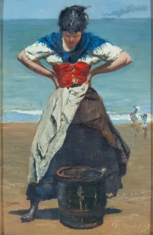 Fischermädchen am Strand