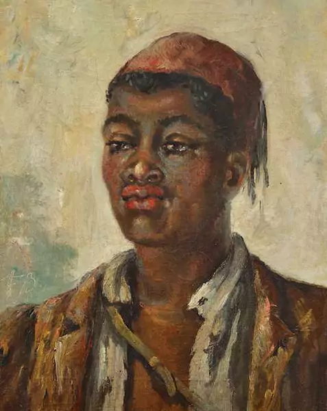 FRANK BUCHSER — Portrait of a Sudanese man. 1860. — Koller Auktionen